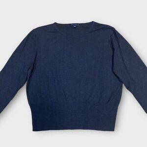 Esisto Women’s Sweater Size US 12 Silk Blend Navy Quiet Luxury Designer